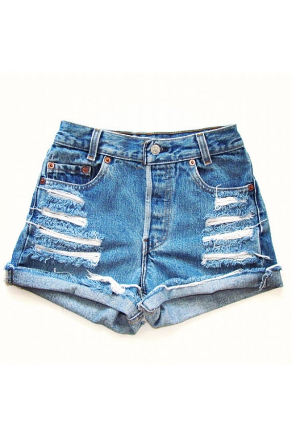 Vintage Distressed High Waisted Shorts