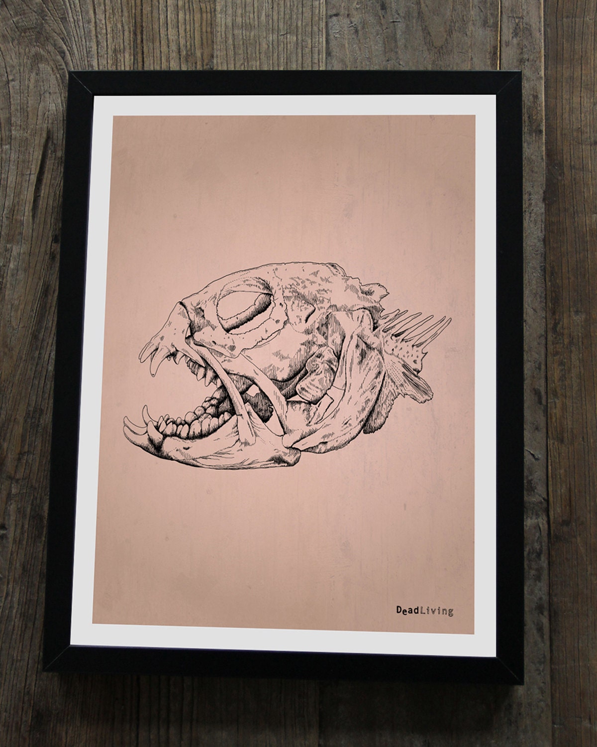 FISH Skeleton Poster 30 x 40 cm (approx. 12 x 16")