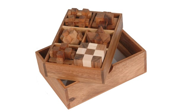 Items similar to 6 Puzzle wooden brain teaser Gift Set on Etsy
