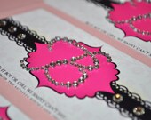 Upscale Baby Shower Invitations: Unique Diaper Baby Shower Invitations with Rhinestone Monogram, Monogram high end baby shower invitation