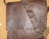 Handmade leather messenger bag