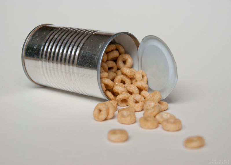 Can of Cheerios, Fine Art Print, 5x7, Food Photography, Kitchen Decor, Whimsical Art