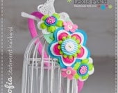Sofia, Flower hairband, Girls hair accessory, Handmade, Felt flower, Flower alice band, Bridesmaid, Flower girl