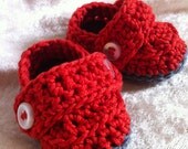 Crocheted Button Moccasins 3-6 months