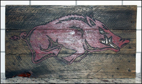 Handmade Arkansas Razorbacks Sign
