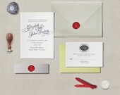 Custom wedding Rustic Vintage Wedding Invitation with wax seal stamp brass Personalized Wedding Stamp