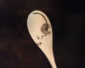 Wood Burned "Dandelion" Spoon