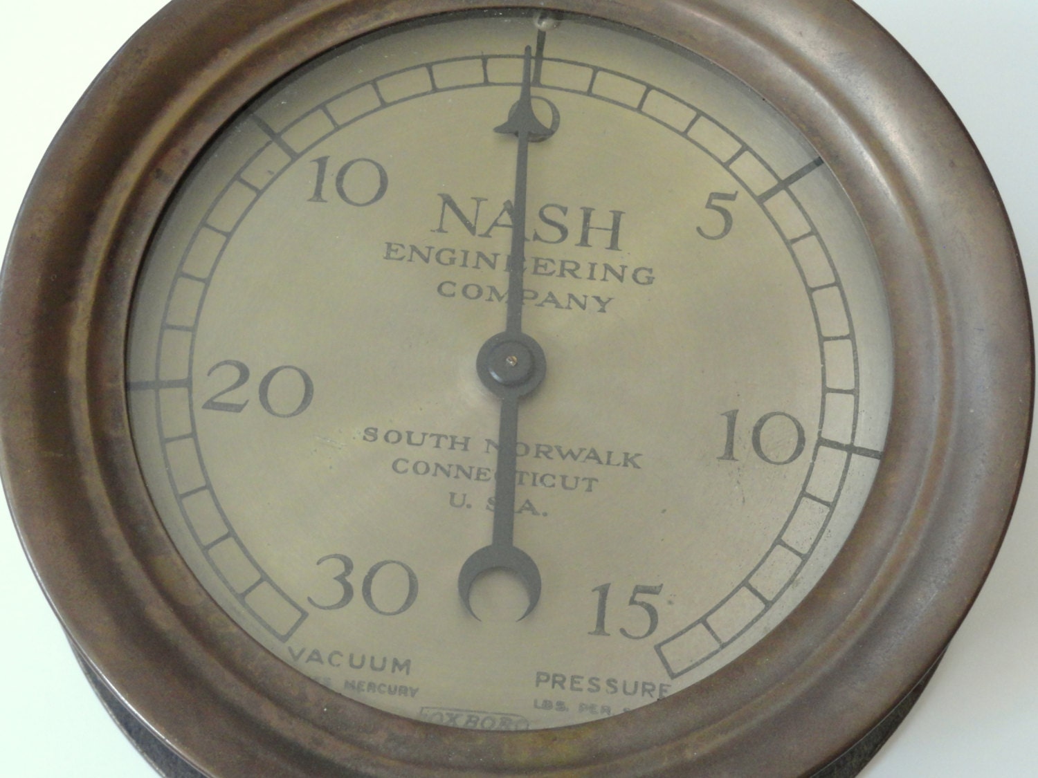 Vintage NASH Brass Pressure Gauge
