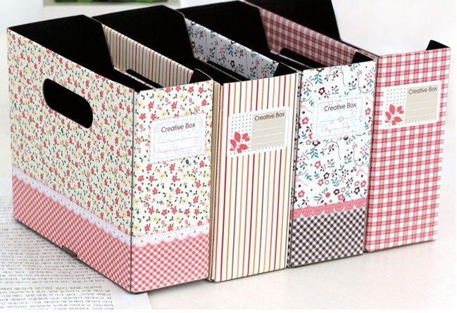 DIY Clean - up Organization Storage Box for Crafts, Cosmetics, Tools & ETC : Korean Style Choose Patterns Zakka