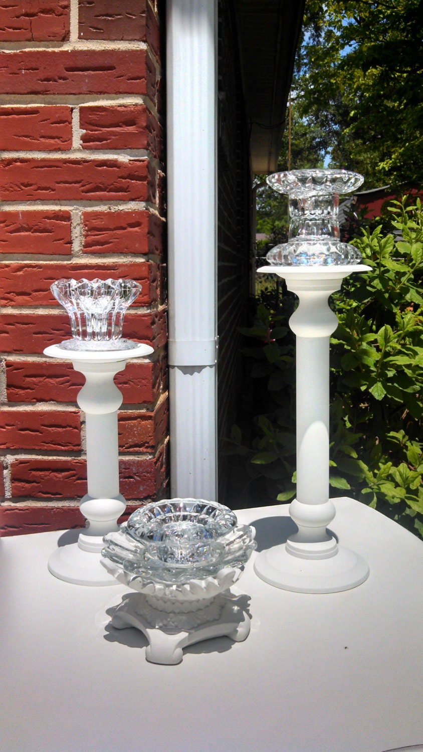 Cottage Chic Pillar Candle Holders