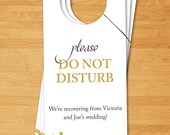 Printable Wedding Hotel Door Hanger  -- Romantic Elegance Collection