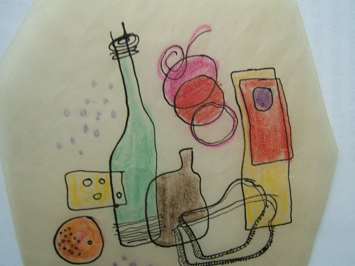To See, a tissue paper cute piece by Dorothy - VERY SMALL 2" x 3" only.