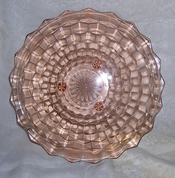 Pink Depression Glass Cake Plate Jeanette By Treasurebydemand