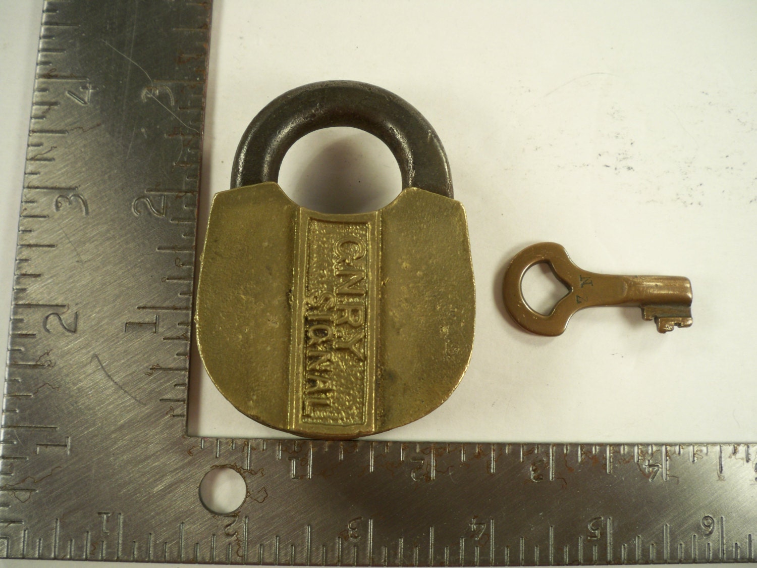 Great Northern Railway brass switch lock with key by OldBricnBrac