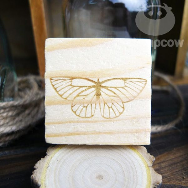 Butterfly, Wooden Mounted Rubber Stamping Block DIY for Showers, Invitations, Greeting Cards, and Scrapbooking - B00070