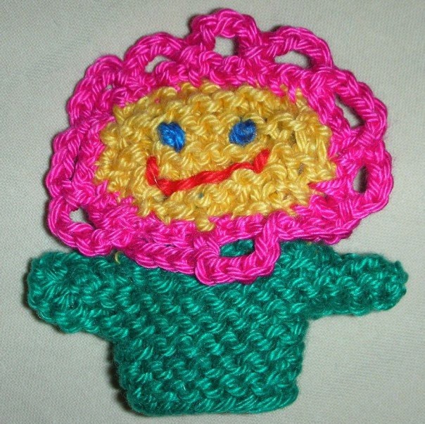 Knitted finger puppets