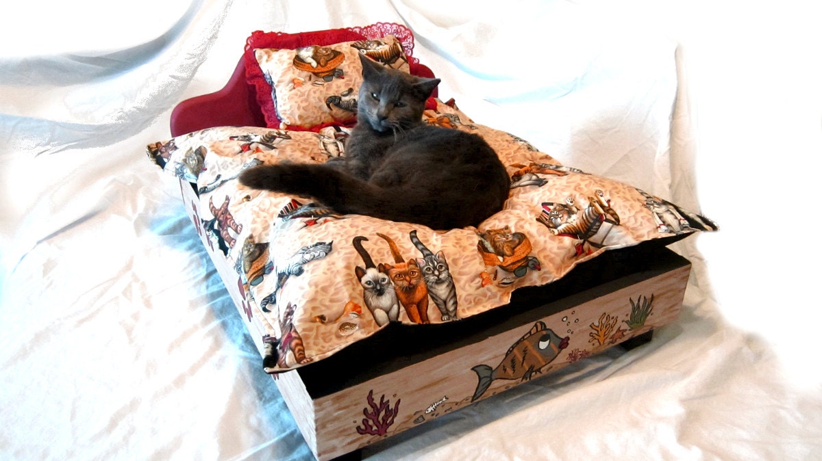 Hand Crafted Decorative Designer Wooden Pet Bed by Cloud9PetBeds