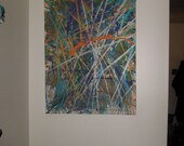 Controlled Chaos -- Acrylic on approximate 3.5' X 2.5' Canvas ABSTRACT ORIGINAL PAINTING