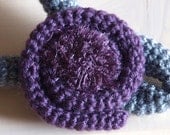 Lilac Flower Necklace - Handmade Choker - Crocheted Neck piece - Short Knitted Necklace