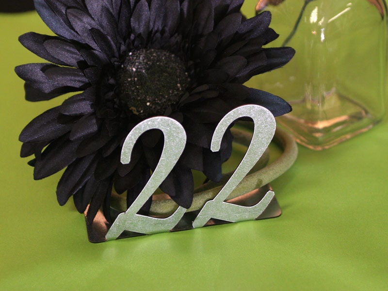 Metal Table Numbers 1 thru 5 - Font of Your Choice - Wedding Decor