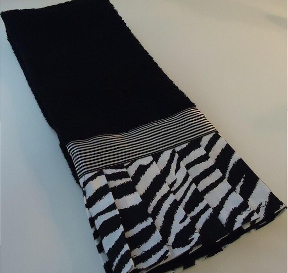 Decorative Kitchen Towel with Black and White by MyFancyTowels