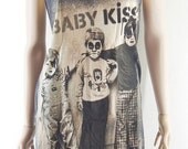 Baby Kiss Band shirt hard rock shirts heavy metal shirts tank top women shirts tunic top sleeveless singlet top black shirt size M