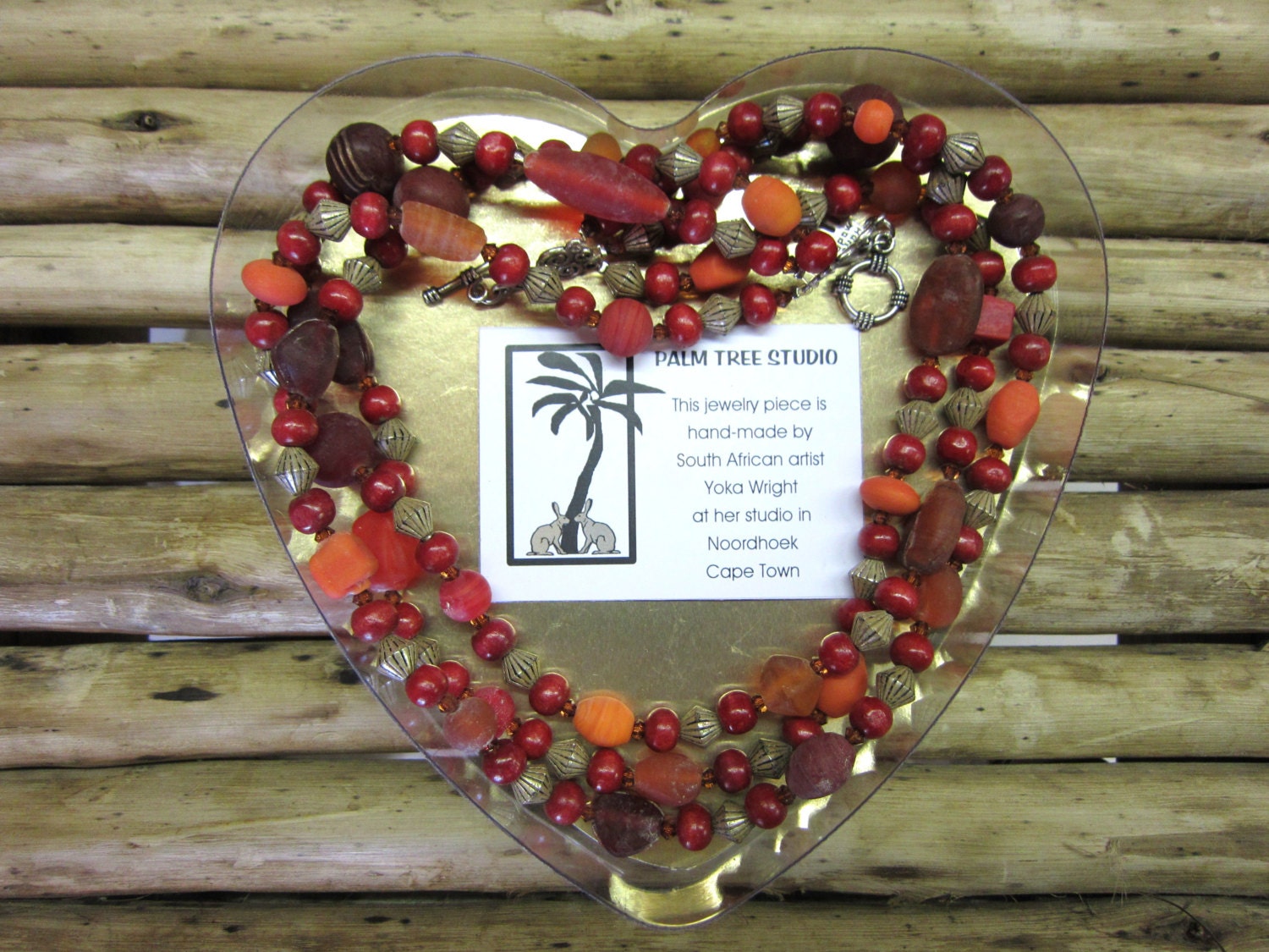 African Beaded Necklace, Ethnic, Handmade, Chunky,Recycled Glass Beads, Wooden Beads, Clay Beads, Ceramic Beads, Aged Metallized Beads