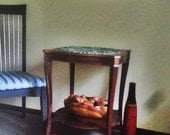 Inlaid mosaic, refinished vintage end table, handmade mosaic, stunning table