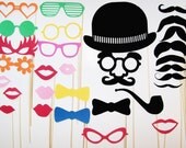 Photobooth Prop Set - 30 Pieces on Sticks