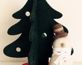 Needle felted snowman ornament - miniature-handmade toy-perfect gift