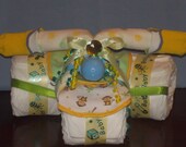 Custom Baby Boy Tricycle Diaper Cake - Ships Free -  Baby Shower Gift or Centerpiece