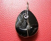 Large druzy Black Agate Stone Necklace Pendant Jewelry Finding And Crafts