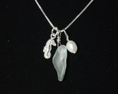 Soft Green Sea Glass Cluster Pendant