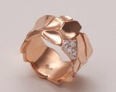 Parched Earth No.2 - 14K Rose Gold and Diamond Ring, Antique ring, Filigree engagement ring, engagement band, mens ring