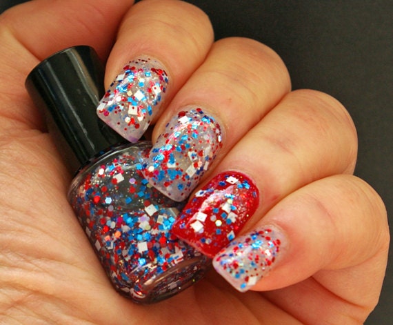 Uncle Sam Nail Polish - Handmade Glitter Nail Polish / Lacquer