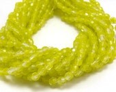 Chartreuse - Crystal 3mm Facet Round Czech Glass Fire Polished Beads 50pc k144