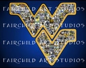11x14 West Virginia University Football Art Print (BLUE)