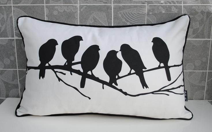 Housewares animal Pillow bird Pillow cover white Cushion cover Linen pillow cover Home Decor Throw pillow