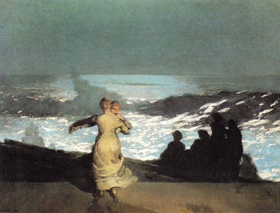 Summer Night art by Winslow Homer POSTER large 14 x 18 reproduction 1890 giclee Print