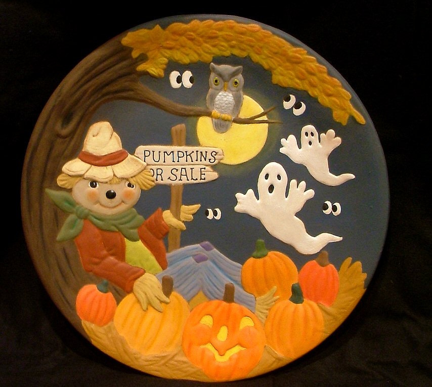 Ceramic Halloween Fall Festive Plate Hand by LeviLadyCeramics