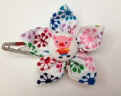 Baby Girl Snap Hair Clip - Fabric Flower, Cute Fabric Button, Baby Girl headbands, Baby hairband, Toddler Hair Clip, Spring: Ready to Ship