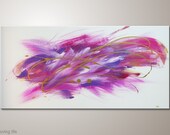 Unique modern art painting: "loving life" - abstract artwork -contemporary wall decoration - acrylics - design - office- home-decor,,purple