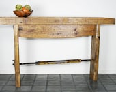 Turnbuckle Table, Reclaimed Wood and Vintage Railway Pins, Side Table, Buffet, Hall or Entry Console