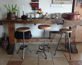 Vintage handmade unique bar stool chair reclaimed materials