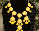 Yellow Bubble necklace Beaded Necklaces Jewelry Bib Necklace Statement necklaces Jcrew style Chunky Necklace Cluster Necklace