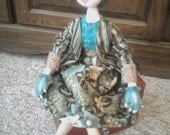 Cloth art doll, Patti Culea's pattern. Handmade with beading. This is a collectable doll and not intended for play.