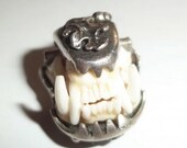 antique teeth locket- RARE PETITE