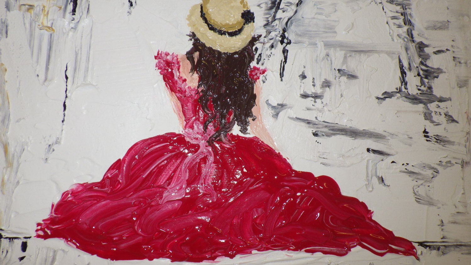 french / parisian girl original painting