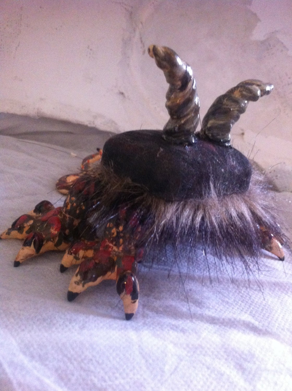 Chomper is a hand sculpted, hand painted beautifully finished original fantasy creature featuring a hidden ring box.