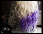 24" Purple Blonde Ombre Hair Extensions / Remy Human Hair / Beach Wave / More Lengths and Colors Available / Weft, Tape in or Clip in